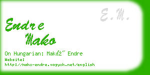 endre mako business card